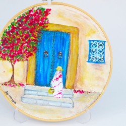 Tableau femme djerbienne traditionnelle Tableau femme djerbienne traditionnelle