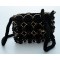 Sac noir perle et crochet 