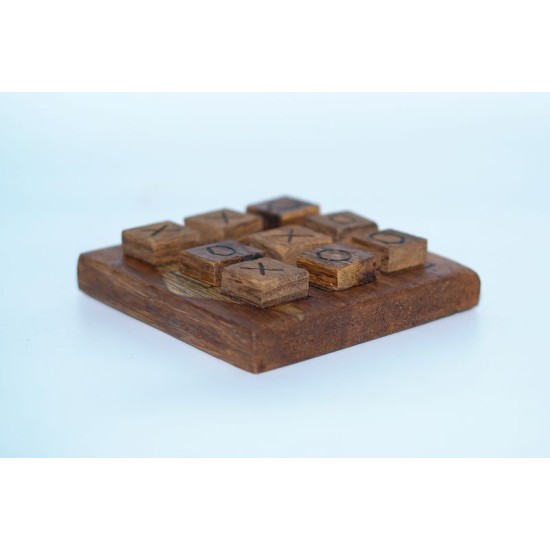 Jeu de morpion XO en bois de palmier